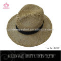 Natürliche Farbe Stroh Cowboy Hut Boater Panama Hüte Salz Stroh mit benutzerdefinierten Design Ribbon